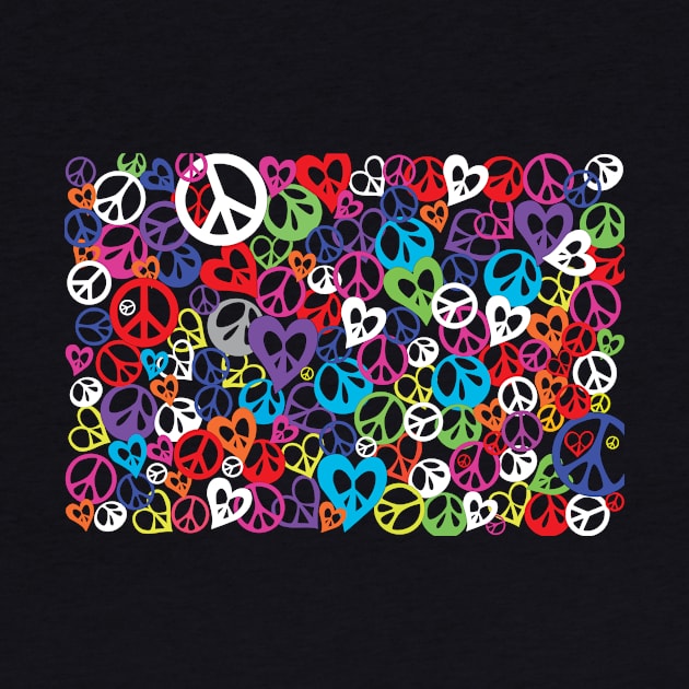 Round and Heart Shaped Peace Signs. by crazytshirtstore